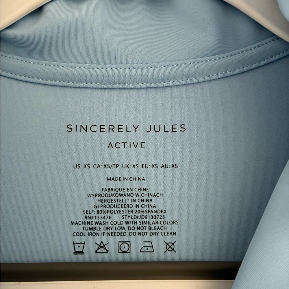 Sincerely Jules Light Blue Active Zip-Up Dress - Picture 3 of 6